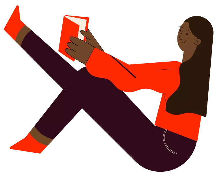 Girl with a book - illustration 